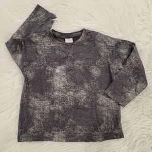 Zara Girl's Black And Gray Speckled Celestial Long Sleeve‎ Top Size 6-7